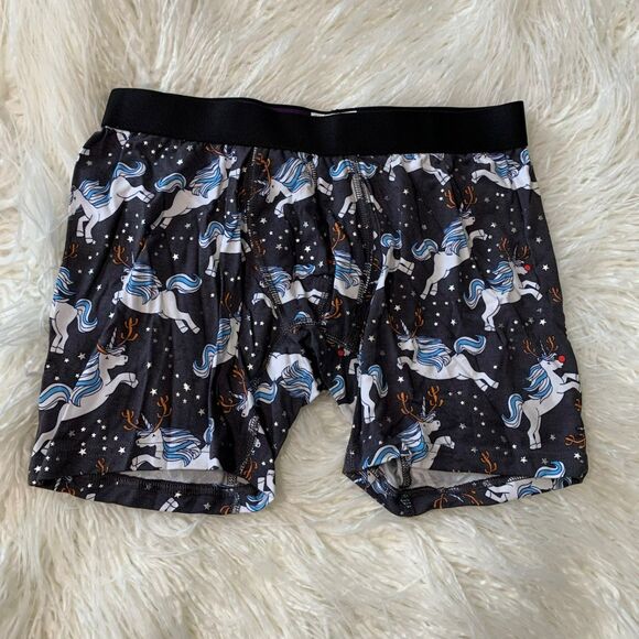 NEW MeUndies Reindeer Unicorn Boxer Briefs Shorts Ultra Soft Underwear - Picture 1 of 4